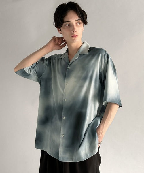 Oversized Drape Half Sleeve Shirt/総柄プリントオーバーサイズドレープ半袖シャツ co1150014