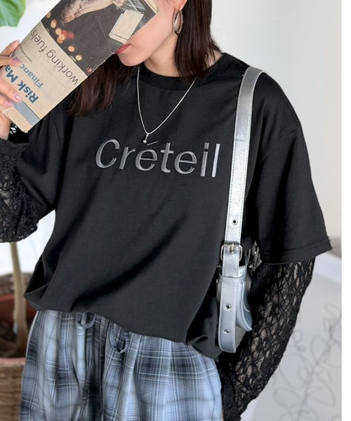 レースでカジュアルの中に女性らしさをプラス!レイヤード風レース袖ドッキングTシャツ（レース柄アソート） ce1010561