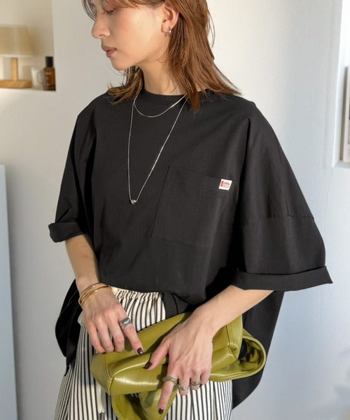 《JaVaジャバコラボ》大人のこなれ感漂う。 綿100％ビッグポケットオーバーサイズTシャツ（半袖） jv1260540