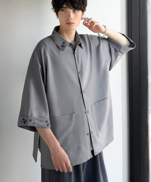 「魅せる服。」刺繍使いシャツジャケット/Embroidery Design Shirt Jacket co1010042