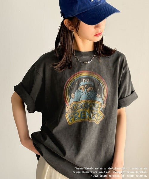 大人カジュアルにハマる。綿100％セサミキャラピグメント加工ビッグTシャツ cm1330004