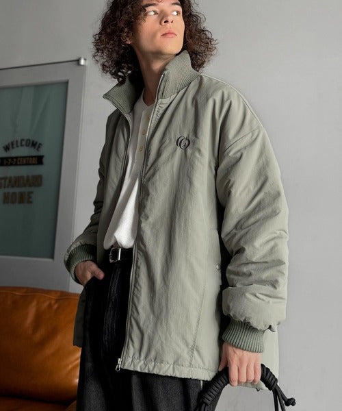 【Classical Origin】「防寒高機能。」リブハイネック中綿入りモンスターオーバージャケット／Ribbed High-Neck Padded Monster Oversized Jacket co1010036