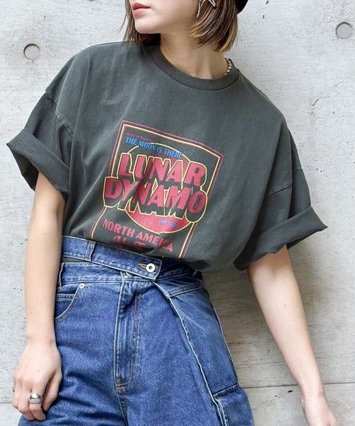《JaVa ジャバコラボ》キャッチーな大人Tee。綿100%ピグメントロゴビッグTシャツ jv1029024