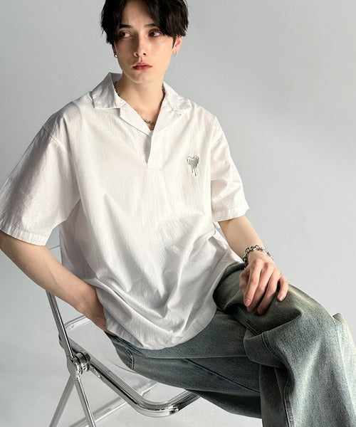 Cotton100%  Ripstop Open Collar Pullover Shirt／コットン100％リップストップ素材オープンカラープルオーバーシャツ co1150012