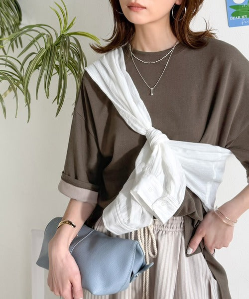 《JaVaジャバコラボ》ゆるシルエットに、ひとさじのアクセント。オーバーサイズ配色BIGTEE jv1110190