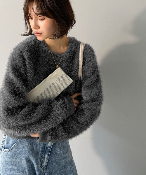 ふんわりとした優しい風合いが魅力的。前後2wayWフェイスフェザーショート丈カーディガン（長袖） ce1020283