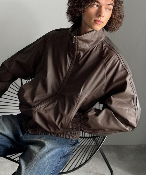 【Classical Origin】High-Neck Leather Track Jacket／ハイネックレザートラックジャケット co1150040
