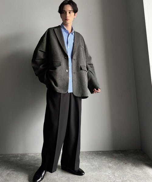 【classical origin】「際立つ、風格。」袖タックオーバーサイズジャケット（長袖）／Tucked sleeves oversized jacket ao1265014