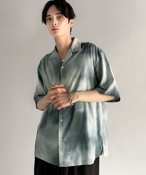 Oversized Drape Half Sleeve Shirt/総柄プリントオーバーサイズドレープ半袖シャツ co1150014