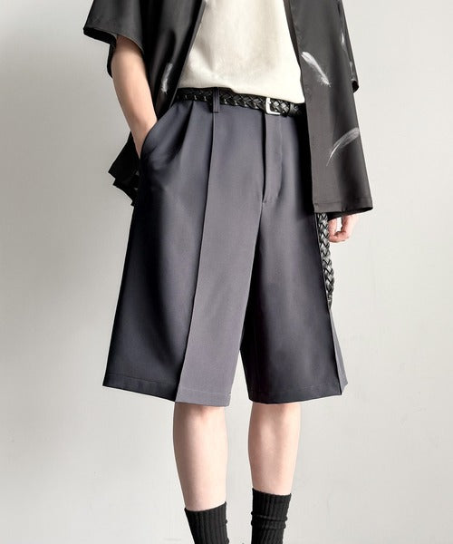 「涼やか上品。」ベルト付きルーズシルエットショートスラックス／Belted Design Loose Silhouette Short Slacks co1150020