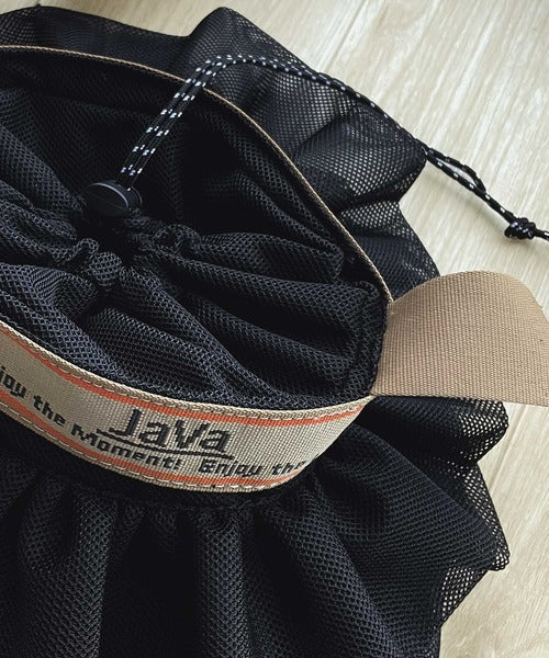 《Javaジャバコラボ》フェミニン&スポーティで可愛い。シアーフリル巾着ショルダーバッグ jv1159048