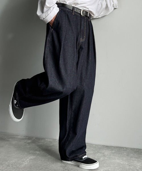 【Classical Origin】「虜になる！」インツータックワイドバルーンデニム／Inverted Two-Tuck Wide Balloon Denim co0900004