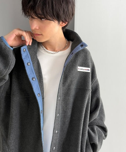 《JaVaジャバコラボ》いつものカジュアルをアップデート。ふんわり暖か配色フリースブルゾン（オーバーサイズ） jm1050393