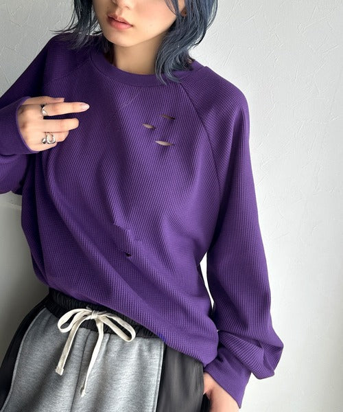 《Javaジャバコラボ》今シーズン大注目！バックJavaネーム付きダメージワッフルロンT jv1010337