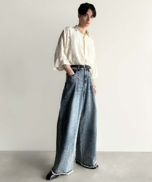 Sheer Jacquard Dolman Sleeve Shirt／フラワー柄シアージャカードドルマンシャツ co1150008