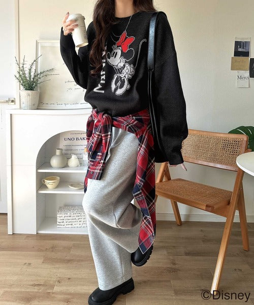 数量限定！存在感たっぷり、大人可愛い♪「ディズニー」「ミニー」ジャガードビッグシルエットニット ce1330065