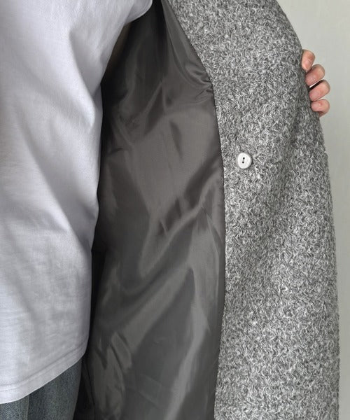 【Classical Origin】「余裕を魅せる。」フェイクウールロングチェスターコート／Fake Wool Long Chester Coat ao1010465