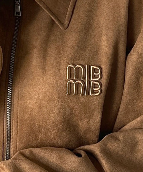 【mily bilet】柔らかタッチで上品見え◎立体刺繍デザインスエードポンチ素材ダブルジップアウター mi1359028