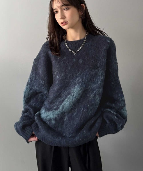 【Classical Origin】「まるで毛布。」モヘアライクシャギー素材クルーネックセーター／Mohair-Like Shaggy Knit Crew Neck Sweater co0780002