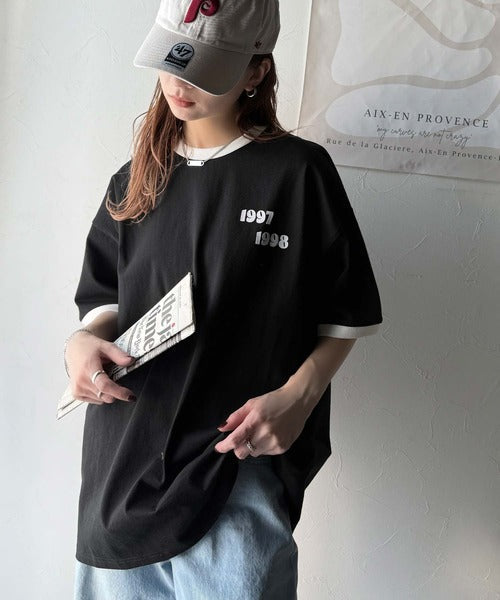 ゆるっとカジュアルに。半袖リンガーフロッキーテニスTシャツ ce1020214