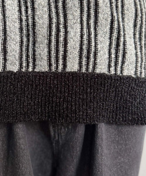 【Classical origin】ヘンリーストライプニット／Henley Striped Knit ao1020315