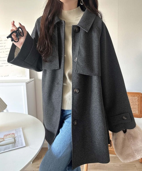 かわいさも、大人っぽさも叶える。着こなし自在の2way仕様が嬉しい♪ミドル丈アレンジコート ce1240094