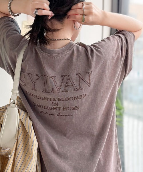 《JaVaジャバコラボ》色褪せで魅せる、ラフな品格。綿100％前後２WAYアシッド刺繍ユルTEE（半袖） jv1260544