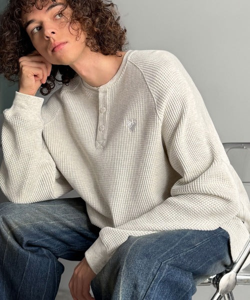 【Classical Origin】「ヘビーウェイト一択。」綿100％ワッフル素材ラグランビッグTシャツ／Cotton 100% Waffle Raglan Big T-Shirt co0780015