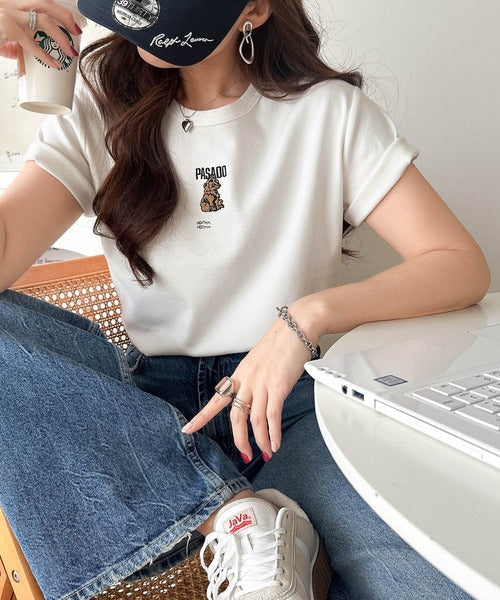 可愛いだけとは言わせない！刺繍コンパクトフライスTシャツアニマルシリーズ（半袖） ce1050360