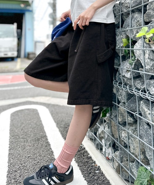 「新定番ハーフデニム。」ベルトデザイン ペインター ハーフデニムパンツ／Belted Design Painter Half Denim Pants co1150029