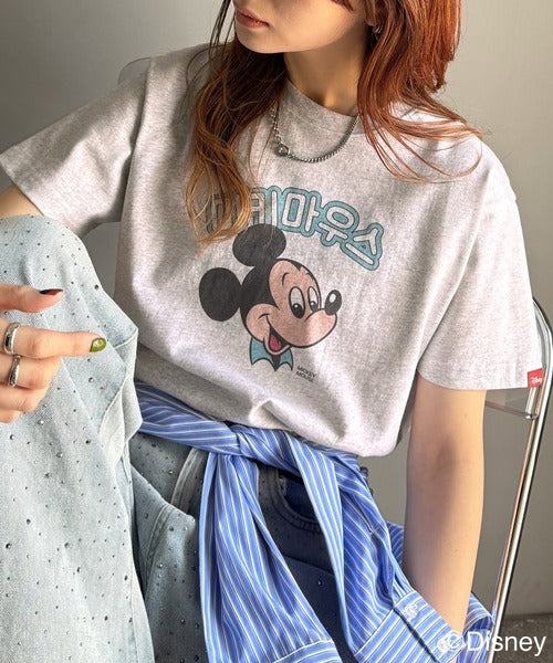 韓国風が今っぽい。ディズニーキャラクターデザイン半袖Tシャツ ce1330036