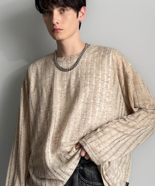 【Classical Origin】「シンプルに魅せる。」グランジモードリラックスシアープルオーバー（長袖）/Grunge Mode Relaxed Pullover co1010027