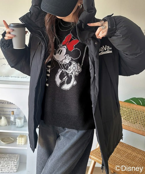 数量限定！存在感たっぷり、大人可愛い♪「ディズニー」「ミニー」ジャガードビッグシルエットニット ce1330065