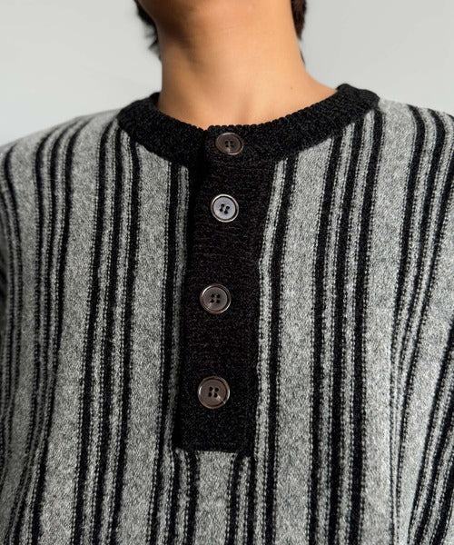 【Classical origin】ヘンリーストライプニット／Henley Striped Knit ao1020315