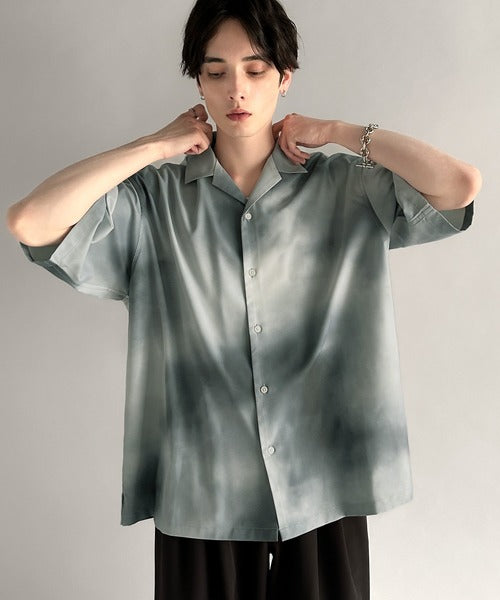 Oversized Drape Half Sleeve Shirt/総柄プリントオーバーサイズドレープ半袖シャツ co1150014