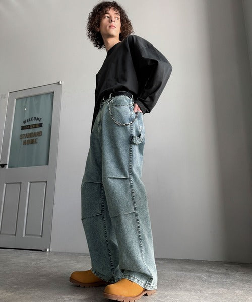 【Classical Origin】「こなれカジュアル。」ペインターパラシュートタックデニムパンツ／Painter Parachute Tuck Denim Pants co1150062