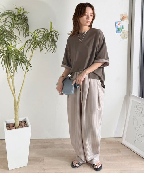 《JaVaジャバコラボ》ゆるシルエットに、ひとさじのアクセント。オーバーサイズ配色BIGTEE jv1110190