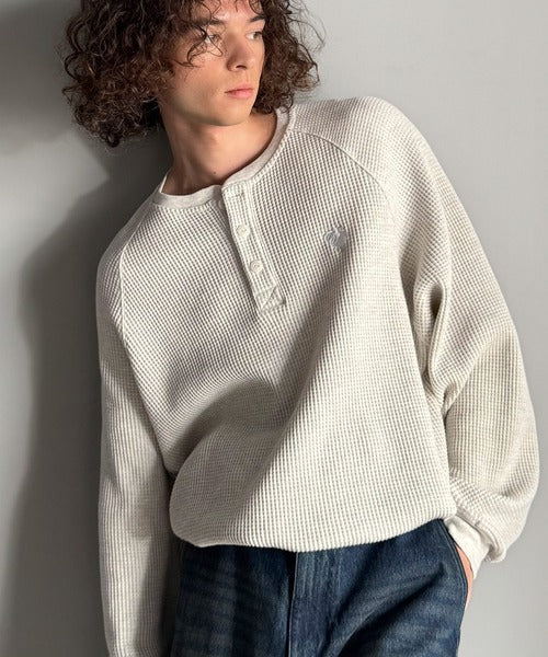 【Classical Origin】「ヘビーウェイト一択。」綿100％ワッフル素材ラグランビッグTシャツ／Cotton 100% Waffle Raglan Big T-Shirt co0780015