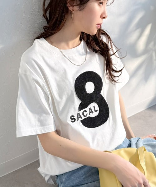 【前後2way】快適素材、立体刺繍がアクセントに♪綿100％デザインナンバリングサガラ刺繍T ce1350008