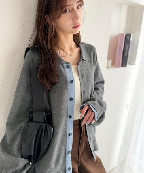 きちんと感に、差し色の遊び心を。ミラノリブ配色ニットシャツ / MILANO RIB COLOR BLOCK KNIT SHIRT co1020004
