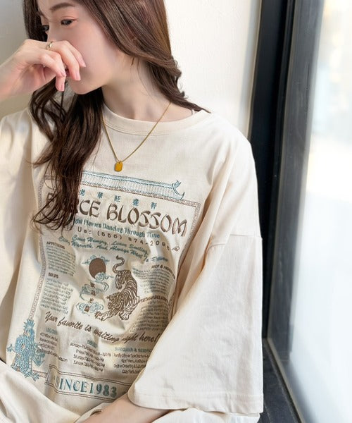《JaVaジャバコラボ》着るだけで主役級。前後2way刺繍グラフィックオーバーサイズTシャツ jv1260547