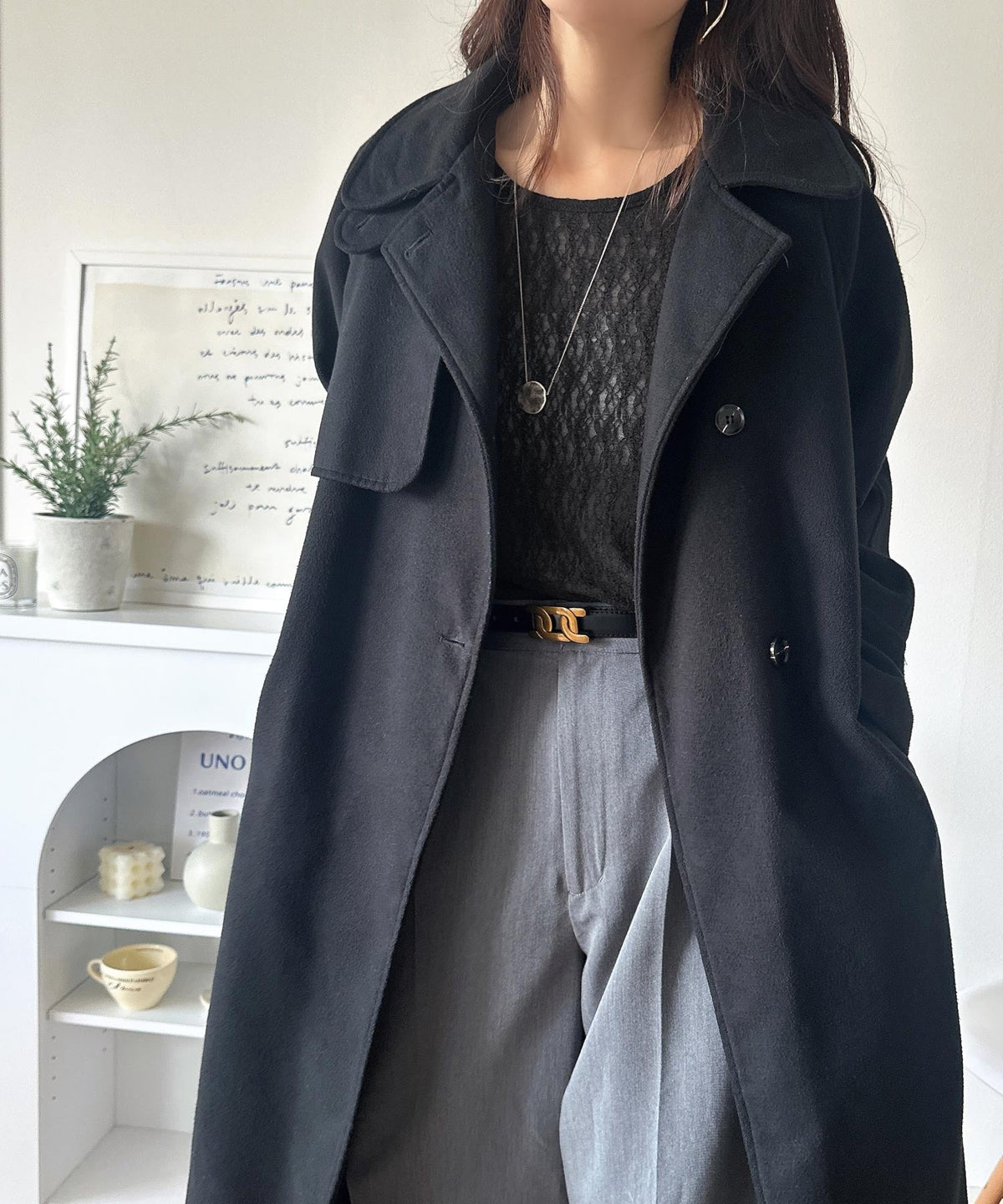 ほどよい透け感が大人上品。総柄シアーレーストップス(長袖) ce1010488