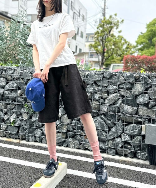 「新定番ハーフデニム。」ベルトデザイン ペインター ハーフデニムパンツ／Belted Design Painter Half Denim Pants co1150029