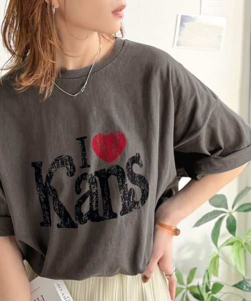 《JaVaジャバコラボ》大人カジュアルにちょうどいい。綿100％ ヴィンテージ風ハートTシャツ jv1050369