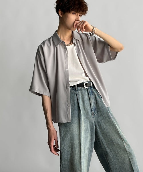 Cropper Box Style Hidden Placket Shirt ／比翼デザインショート丈シャツ co1010005
