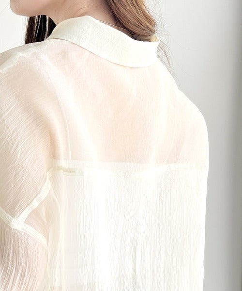 大人モード煌めく、シャイニーシアーブラウス ce1010302