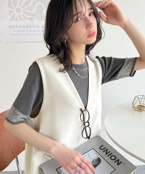 上品リラクシーstyle。ポケット付Vネックワンピース ce1260076