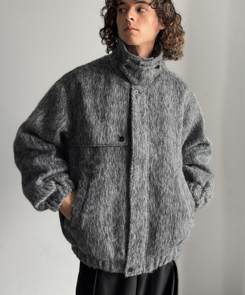 シャギーファー素材2way襟デザインブルゾン／Shaggy Fur 2-Way Collar Design Blouson co1150082
