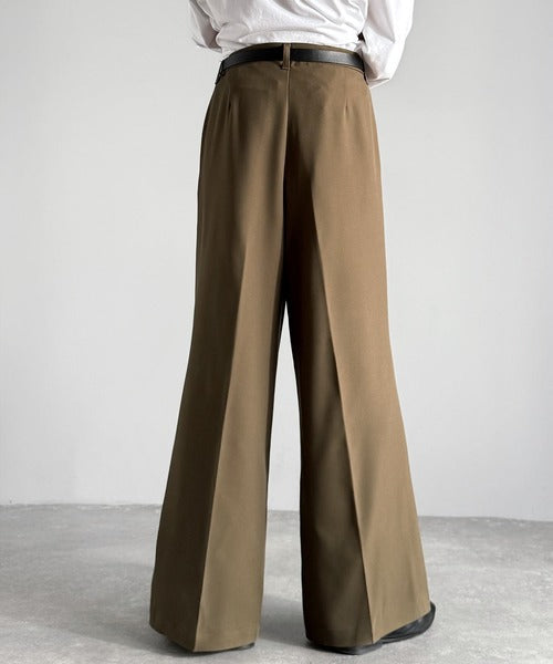 【Classical Origin】「美しい落ち感。」 ワンタックセンタープレスフレアスラックス／One-tuck center-pressed flared slacks co1150042