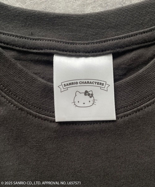 【Sanrio characters/サンリオキャラクターズ】大人っぽく推せる。綿100％バックサンリオキャラ刺繍半袖コンパクトTシャツ（半袖） ce1330038